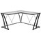 Flash Furniture 79&#x22; Clear and Black Contemporary Glass L-Shape Computer Desk